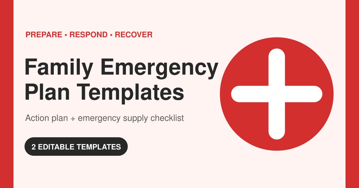 2 Free Family Emergency Plan Templates in Excel