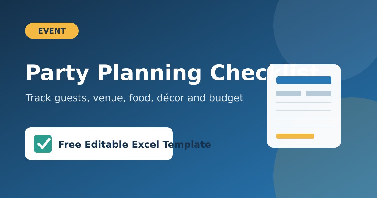 2 Free Party Planning Checklist Templates in Excel